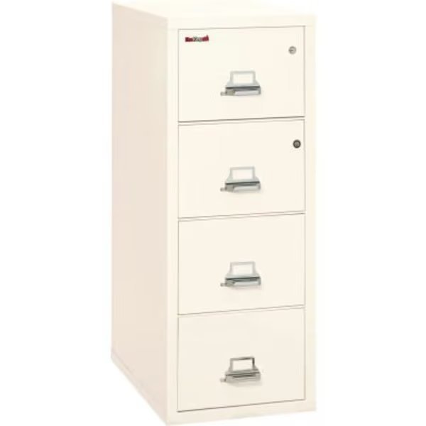 Fireking Fireproof 4 Drawer Vertical Safe-In-File Legal 20-13/16"Wx31-9/16"Dx52-3/4"H Ivory White, Fire King, Mfr#: 4-2131-CIWSF