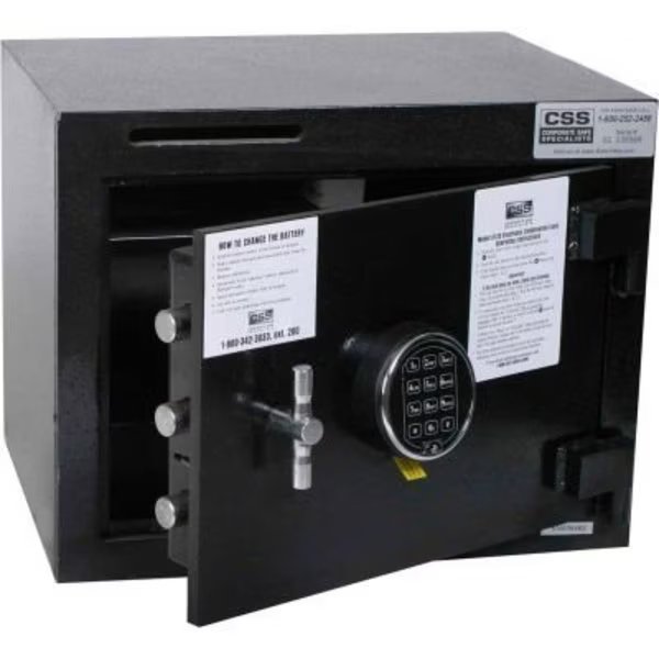 Cennox Deposit Slot Safe B1519S-FK1 19"W x 15"D x 15"H Electronic Lock - 1.95 Cu. Ft. Black, Fire King Security Products, Mfr#: B1519S-FK1