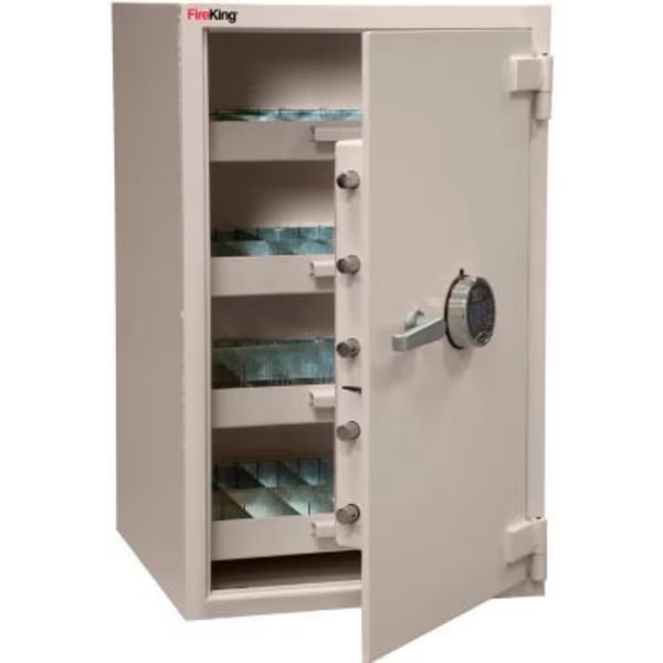 Cennox Pharmacy Safe B3521WD-FK1 21-3/4"W x 22"D x 35"H Electronic Lock 7.29 Cu. Ft. White, Fire King Security Products, Mfr#: B3521WD-FK1