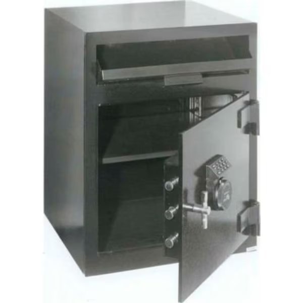 Cennox Mail Box Drop Safe MB2020-FK1 20-1/2"W x 20"D x 26-1/2"H Electronic Lock 3.01 Cu. Ft. Black, Fire King Security Products, Mfr#: MB2020-FK1