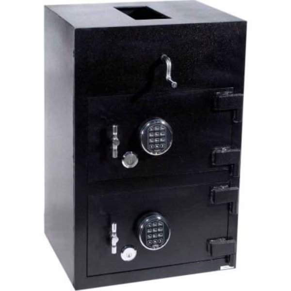 Cennox Rotary Hopper Drop Safe RH3020-FK1 Electronic Lock 20"W x 16"D x 30"H 1.85 Cu. Ft. Black, Fire King Security Products, Mfr#: RH3020-FK1