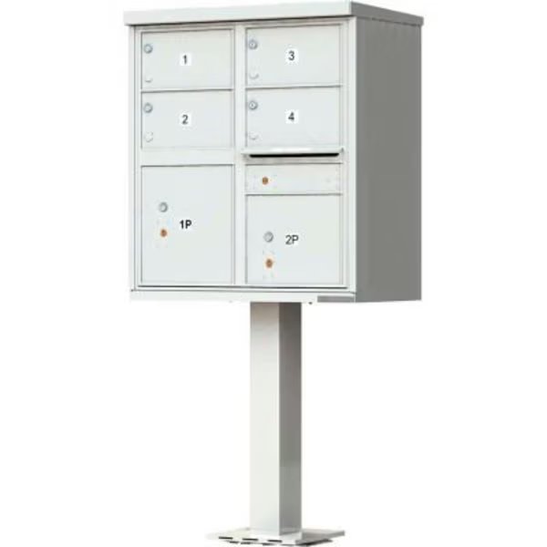 Vital Cluster Box Unit, 4 Mailboxes & 2 Parcel Lockers, Postal Grey, Florence Mfg Co, Mfr#: 1570-4T5AF