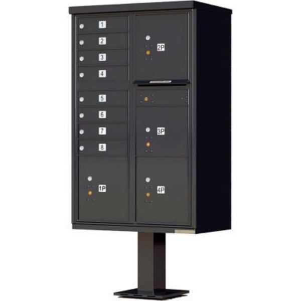 Vital Cluster Box Unit, 8 Mailboxes & 4 Parcel Lockers, Black, Florence Mfg Co, Mfr#: 1570-8T6BKAF