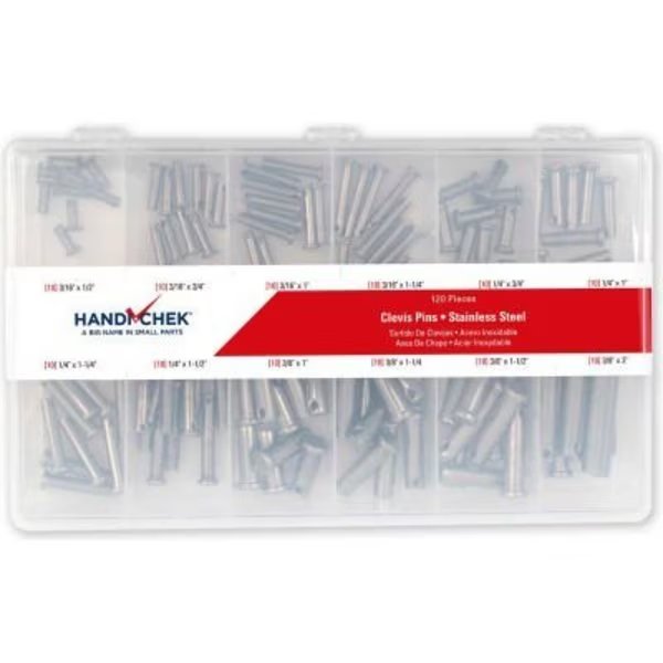 Clevis Pin Assortment Stainless Steel Plain 120 Piece Handi-Chek Version, Flint Hills Trading, Mfr#: DISP-CLPS120-1