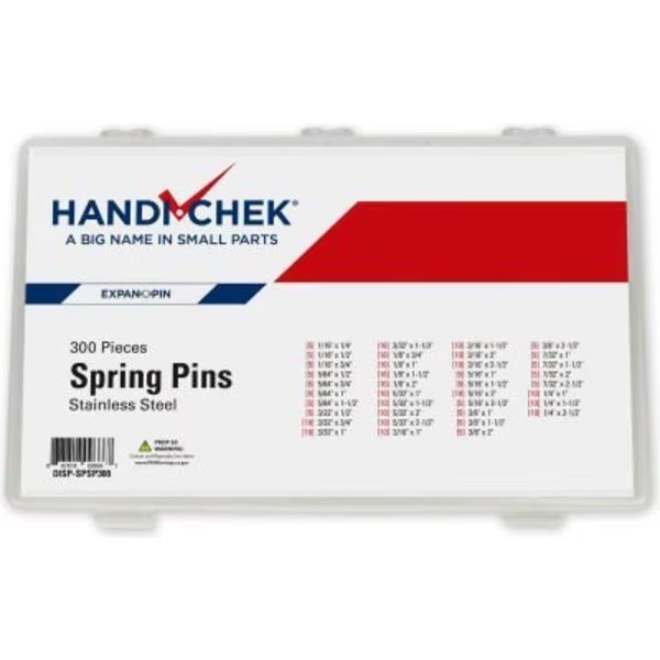 Spring Pin 420 Stainless Steel Passivated Assortment 300 Piece, Flint Hills Trading, Mfr#: DISP-SPSP300