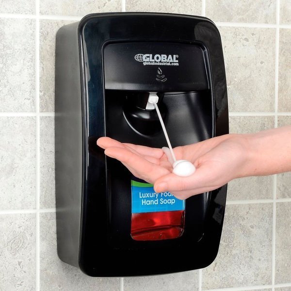 Global Industrial„¢ Automatic Dispenser for Foam Hand Soap/Sanitizer - Black, Kutol Products, Mfr#: MSL09BK31GLO