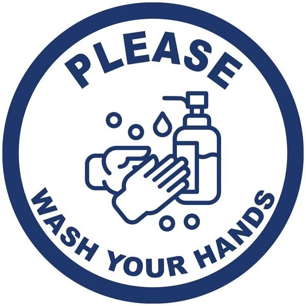 GEC™ 12" Square Please Wash Your Hands Wall Sign, Red, Adhesive, The Magnet Group, Mfr#: CP005808