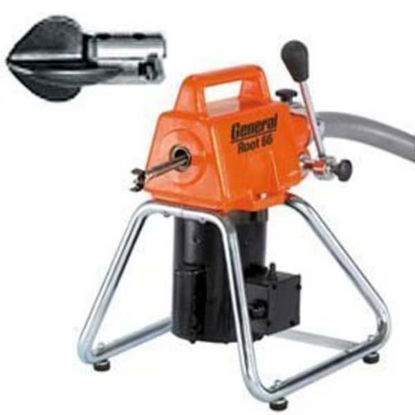 General Wire RT-66-D Root 66 Drain/Sewer Cleaning Machine W/ 11 Cables, 2 Cutter Sets & Tool Box, General Wire Spring, Mfr#: RT-66-D