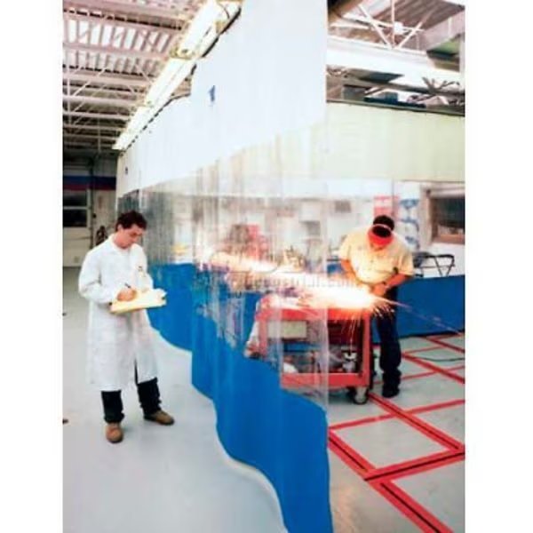 Goff's Stock Curtain with Hardware - 24'W x 8'H - White, Clear, Blue, Goffs Enterprises Inc., Mfr#: 11088