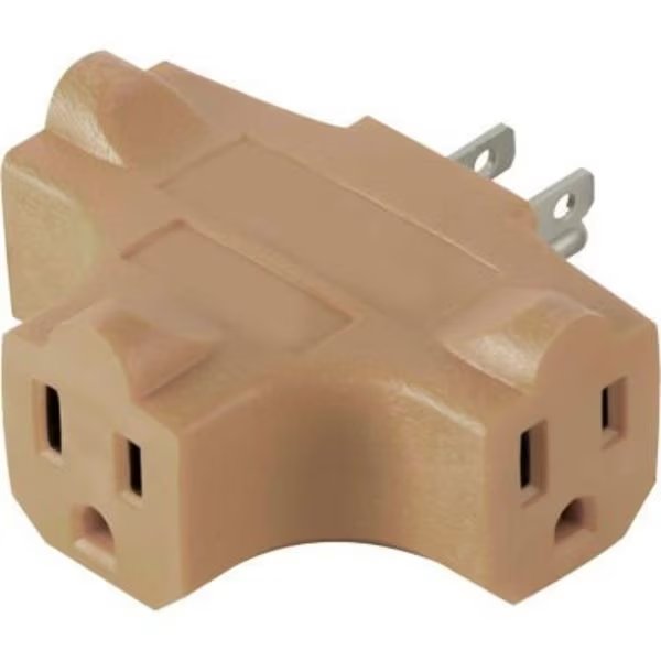 GoGreen Power 3 Outlet Cube Adapter, - Beige, Gogreen, Mfr#: GG-3406BE