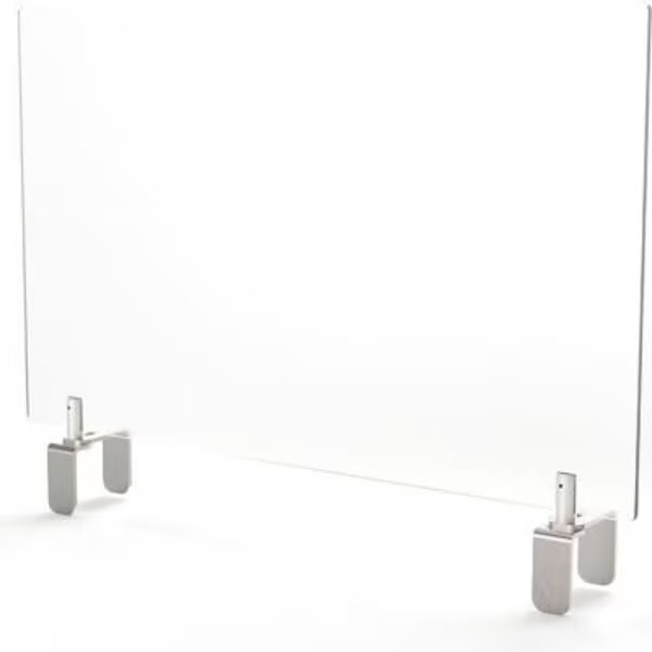 Ghent Partition Extender 36"W x 24"H, Frosted Thermoplastic w/ Attached Clamp, Ghent, Mfr#: PEF2436-A