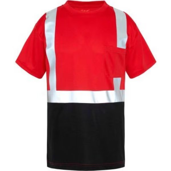GSS Safety NON-ANSI Multi Color Short Sleeve Safety T-shirt with Black Bottom-Red-LG, Gss Safety, Mfr#: 5124-LG