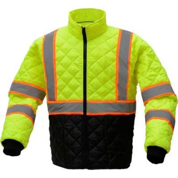 GSS Safety 8007 Quilted Jacket, Class 3, Lime/Black, 2XL, Gss Safety, Mfr#: 8007-2XL