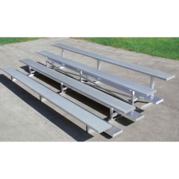 4 Row Universal Low Rise Tip N Roll Aluminum Bleacher, 7-1/2' Long, Double Footboard, Gt Grandstands By Ultraplay, Mfr#: TR-0407.5ALRPRF