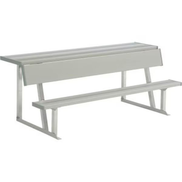 6' Aluminum Team Bench with Rear Shelf and Backrest, Portable, Gt Grandstands By Ultraplay, Mfr#: BE-DGS00600