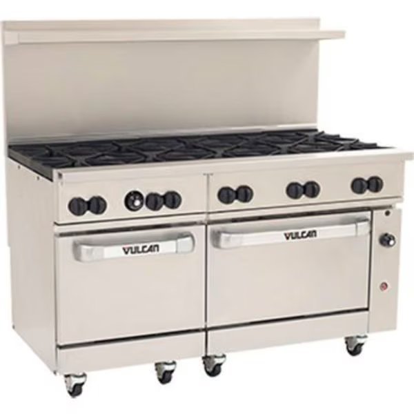 Vulcan 60SS-10BN, Endurance Range, 2 Standard Ovens, Natural Gas, S/S, 10 Burners, Vulcan Restaurant Equipment, Mfr#: 60SS-10BN
