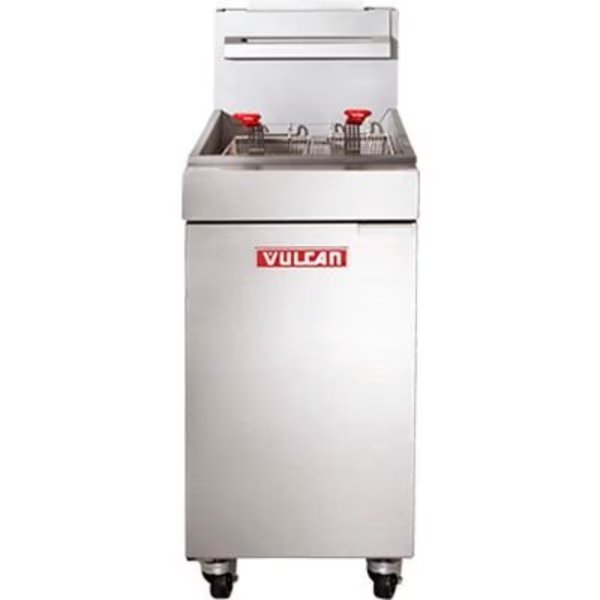 Vulcan LG300-1, Freestanding Gas Fryer, 35-40 lb Oil Capacity, 90,000 BTU, Natural Gas, S/S, Vulcan Restaurant Equipment, Mfr#: LG300-1