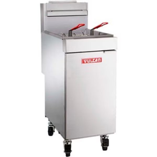 Vulcan LG500 Freestanding Gas Fryer, 65-70 lb Oil Capacity, 150,000 total BTU, Natural Gas, S/S, Vulcan Restaurant Equipment, Mfr#: LG500