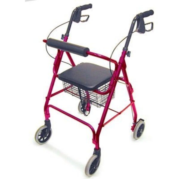 DMI Freedom Lightweight Folding Aluminum Rollator Walker, Burgundy, Healthsmart, Mfr#: 501-1012-0700