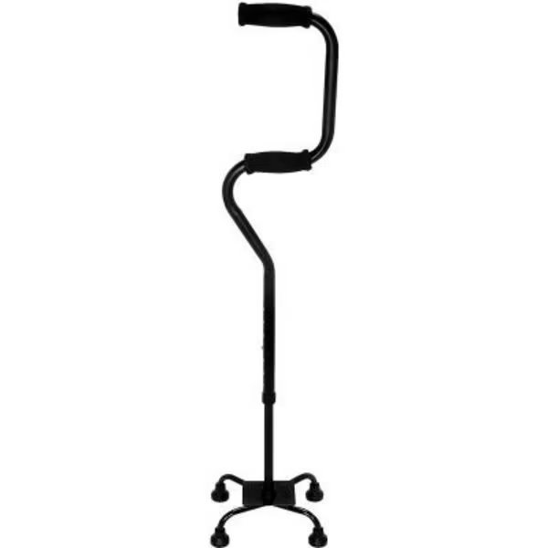HealthSmart Quad Cane, Sit To Stand Walker, Adjustable Quad Cane, 4 Foot Base, Foam Handles, Black, Healthsmart, Mfr#: 502-1510-0200