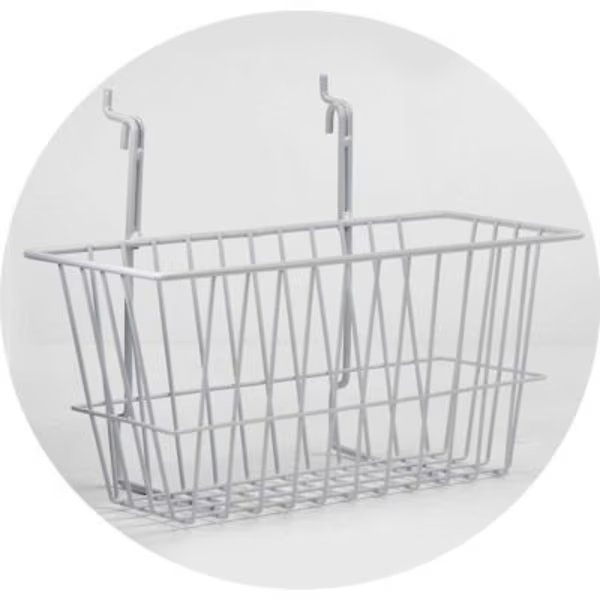 Horizon Mfg. White Wire Basket, 5081-W, 12"L X 6"W X 6"H, Horizon Mfg, Mfr#: 5081-W