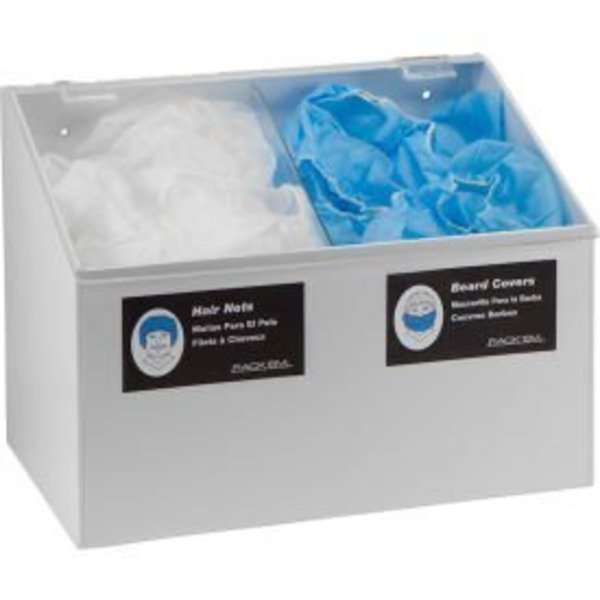 Horizon Mfg. 2-Compartment White Hair Net/Beard Cover/Shoe Cover/Arm Protector Dispenser, Horizon Mfg, Mfr#: 5122-W