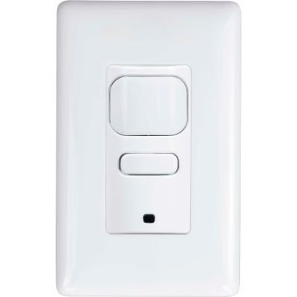 Hubbell LightHawk PIR 1-Button Wall Switch Occupancy Sensor, White, Hubbell Lighting, Mfr#: LHIRS1-G-WH