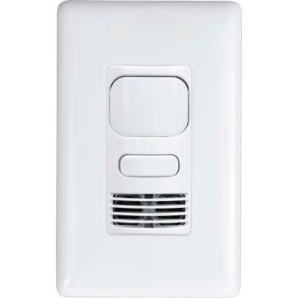 Hubbell LightHawk PIR 1-Button Wall Switch Occupancy Sensor with Neutral, White, Hubbell Lighting, Mfr#: LHIRS1-N-WH