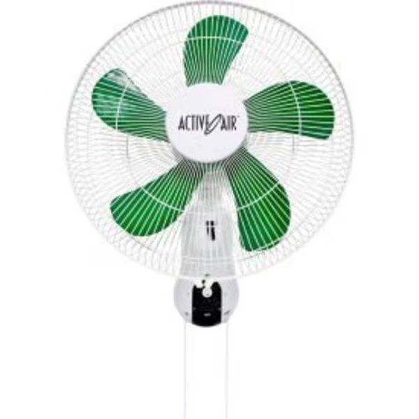 Active Air 16" Oscillating Wall Mount Fan, 3 Speeds, 2224 CFM, 120V, Hydrofarm, Mfr#: ACF16