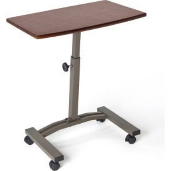 Seville Classics Height Adjustable Mobile Laptop Desk Cart, Walnut, Seville Classics, Mfr#: WEB162