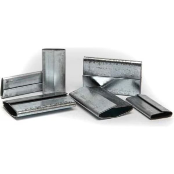 Independent Metal Strap Overlap Push Type Steel Strapping Seals, 3/4" Strap Width, Pack of 2000, Independent Metal Strap Co., Mfr#: 703
