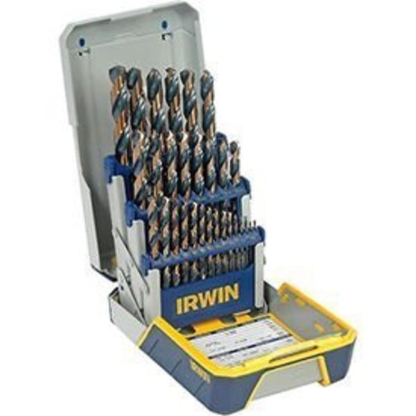 29 Pc. Drill Bit Industrial Set Case, Black and Gold Oxide, Irwin, Mfr#: 3018005