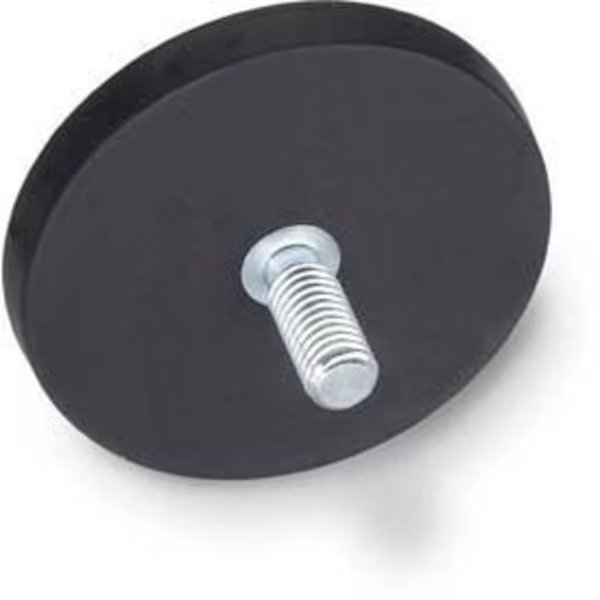 Retaining Magnet Assembly w/ Threaded Stud and Rubber Jacket - .87" Dia. Zinc Plated Steel, J.W. Winco, Mfr#: 51.3-ND-22-SW