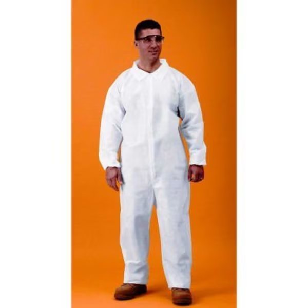 KeyGuard® Coverall, Open Wrists & Ankles, Zipper Front, Single Collar, White, 4XL, 25/CS, Keystone Safety, Mfr#: CVL-KG-4XL