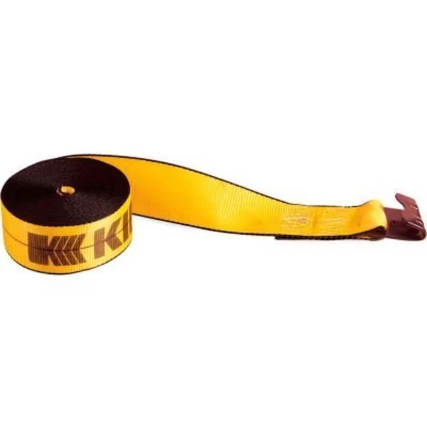 Kinedyne Cargo Control Winch Strap with Flat Hook - 27' x 4" Gold, Kinedyne, Mfr#: 422721