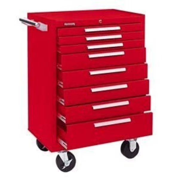 Kennedy 378XR K1800 Series 27W X 18D X 39H 8 Drawer Red Roller Cabinet, Kennedy, Mfr#: 378XR