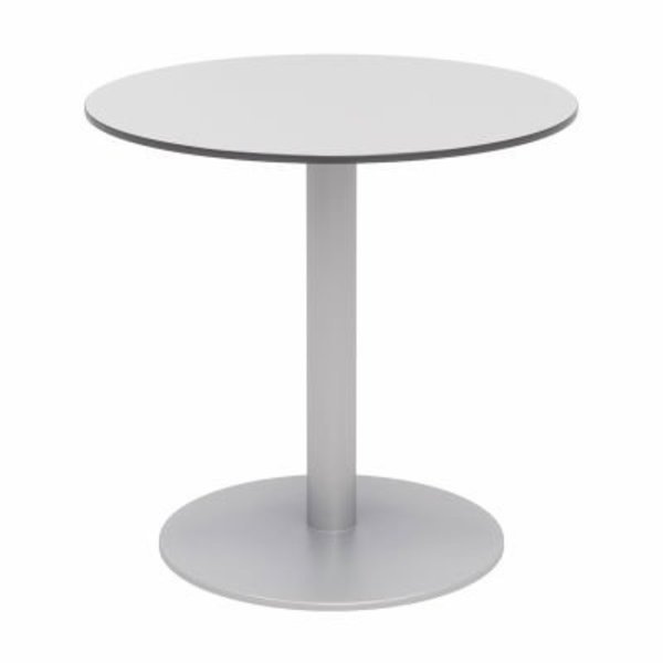 KFI 30" Round Outdoor Cafe Table - Fashion Gray Phenolic Top - Silver Aluminum Frame - Ivy Series, Kfi, Mfr#: OLTP30RD-B2200SL-D381