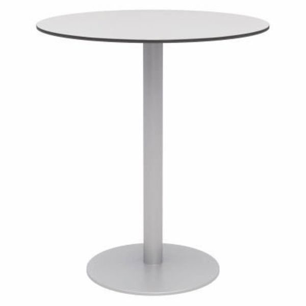 KFI 36" Round Outdoor Bar Table - Fashion Gray Phenolic Top - Silver Aluminum Frame - Ivy Series, Kfi, Mfr#: OLTP36RD-B2200SL-D381-41