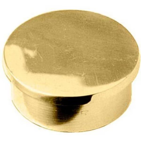 , End Cap, Flush, for 1.5" Tubing, Polished Brass, Lavi Industries, Mfr#: 00-600/1H