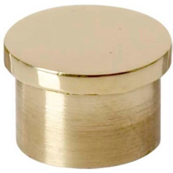 , End Cap, Flush, for 1" Tubing, Polished Brass, Lavi Industries, Mfr#: 00-600/1