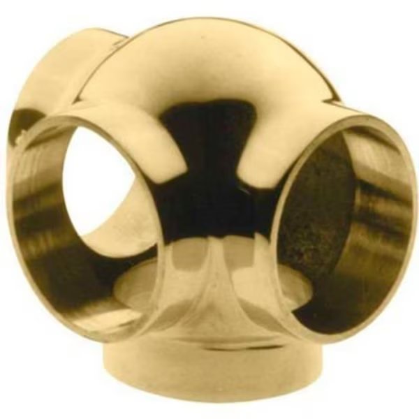 Lavi Industries, Ball Tee, Side Outlet, for 2" Tubing, Polished Brass, Lavi Industries, Mfr#: 00-705/2