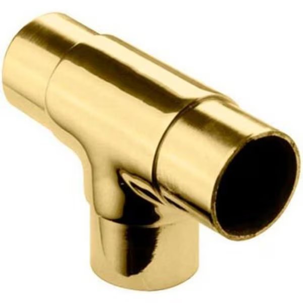 Lavi Industries, Flush Tee Fitting, for 2" Tubing, Polished Brass, Lavi Industries, Mfr#: 00-734/2