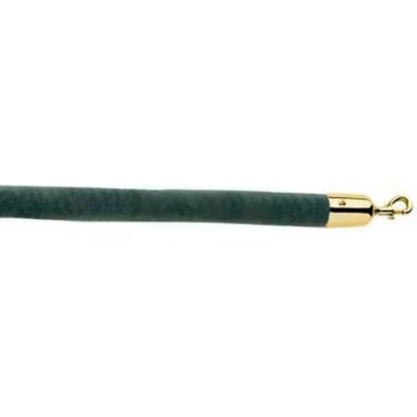 6'L Evergreen Velour Rope With Polished Brass Hooks, Lavi Industries, Mfr#: 00-930161/6EG