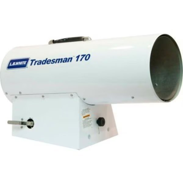 L.B. White® Portable Forced Air Gas Heater, W/ Three Trial Ignition, 120V, 170000 BTU, L.B. White, Mfr#: Tradesman 170N