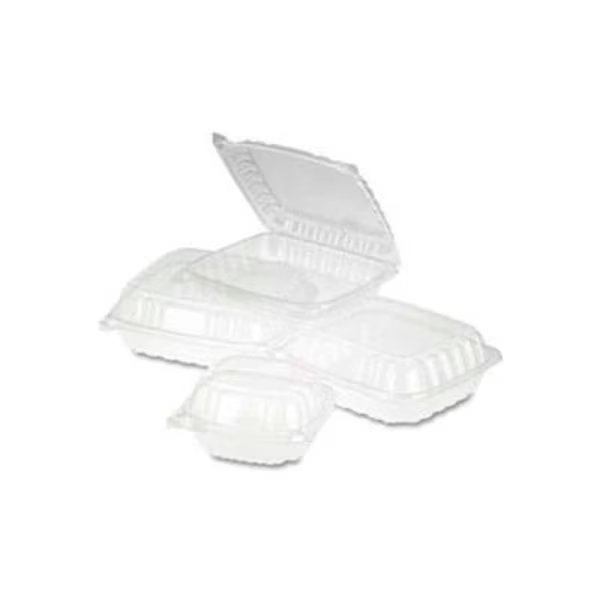 DART® DCCC89PST1, ClearSeal Plastic Hinged Container, 8-5/16 x 8-5/16 x 2, Clear, 250/Carton, Lagasse, Mfr#: DCCC89PST1