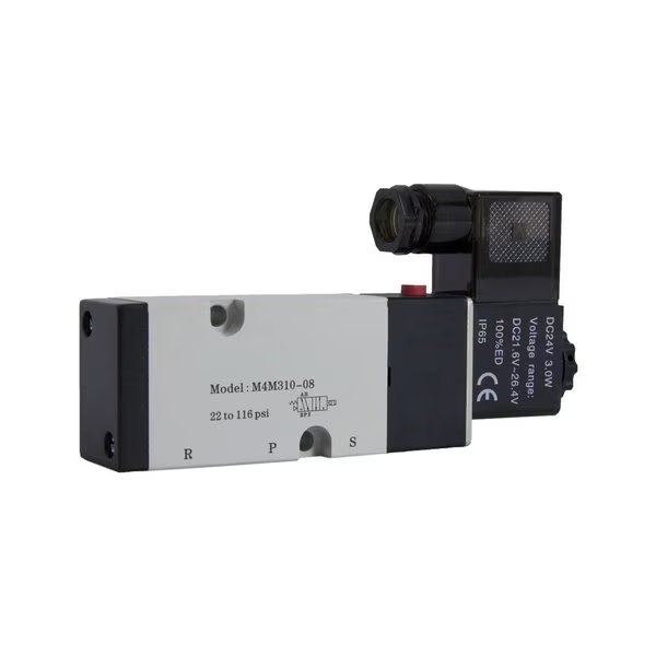 Bimba-Mead Namur Direct Mount Solenoid Valve M4M310-08-120VAC, 5 Port, 2 Pos, Sgl, 1/4" NPT, 120VAC, Bimba Mfg Co, Mfr#: M4M310-08-120VAC