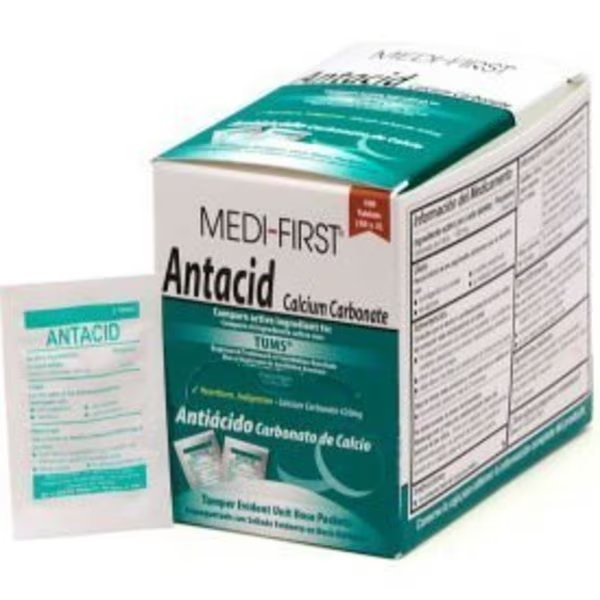 Medi-First® Antacid Packs 2/Pack, 50 Pack/Box, 80233, Medique Products, Mfr#: 80233