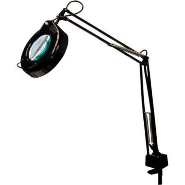 3-Diopter Fluorescent Magnifier Lamp w/ AC receptacle, Black, Mg Electronics, Mfr#: LUX-520