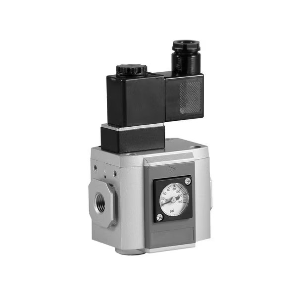 Bimba-Mead Soft Start Valve MGV300-08-T-24VDC, 1/4" NPT, 3/8" NPT Exh, Bracket, 24VDC, Bimba Mfg Co, Mfr#: MGV300-08-T-24VDC
