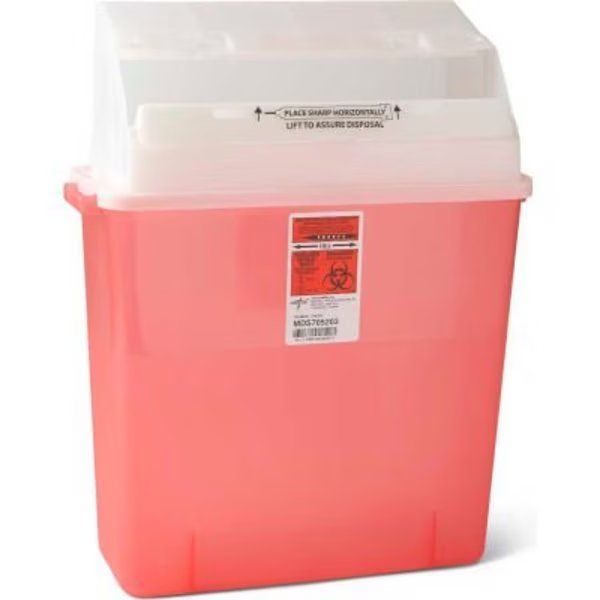 Medline® MDS705203 Biohazard Patient Room Sharps Containers, Red, 3 Gallon, 12/Case, Medline Industries, Inc, Mfr#: MDS705203